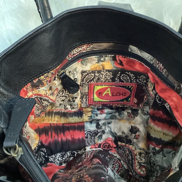 Carlos Falchi Black Embellished Leather Bag - Picture 13 of 16